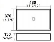 Rectangular Glossy White Porcelain Vessel Sink – 19" x 15"