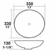 Round Glossy White Porcelain Vessel Sink – 13"