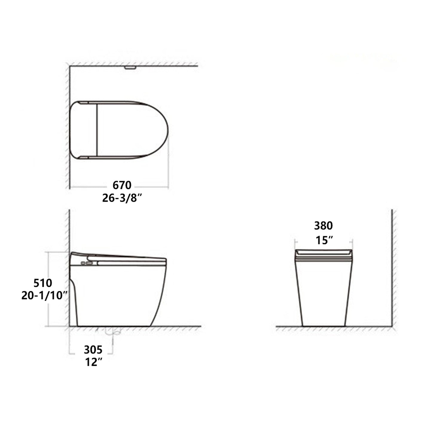 Automatic Sensor One-Piece Smart Toilet