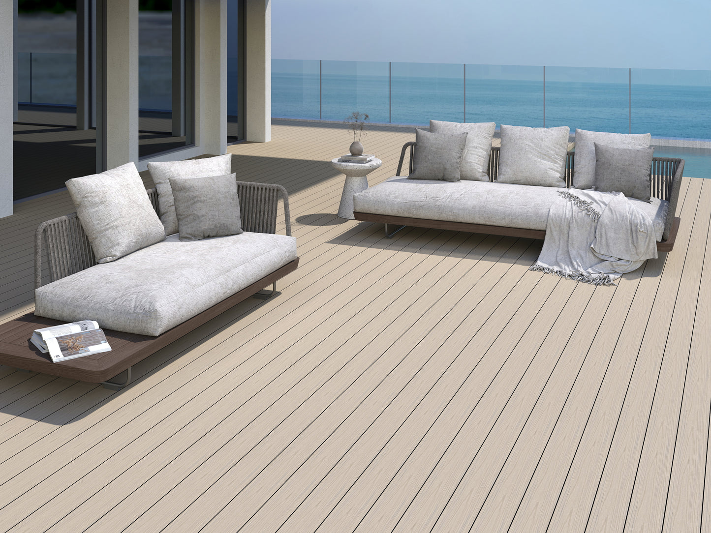 Two Tone WPC Decking - Aged Wood and Dim Gray (10 ft)