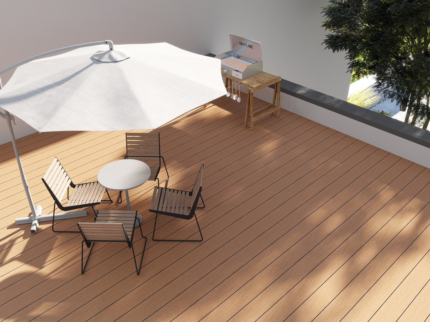 Two Tone WPC Decking - Teak and Ash Gray (10 ft)