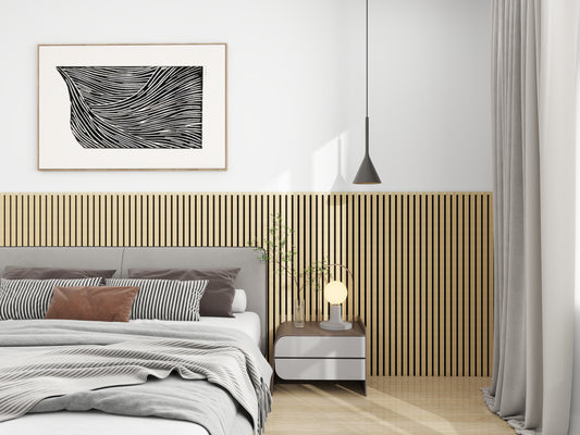 Acoustic Panel - Natural Light Wood (8'x2')