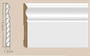 Plinthe coloniale en MDF – 5 1/8" x 1/2" x 14 pi