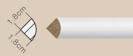 MDF Quarter Round Baseboard - 3/4" x 3/4"x 8 ft