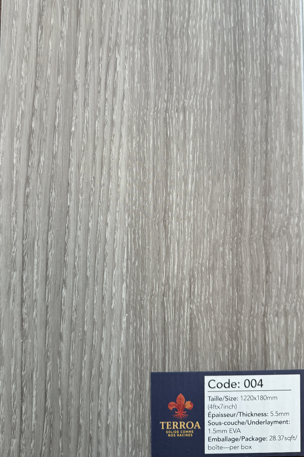 SPC Vinyl Plank Flooring - Wood Greige 5.5mm (7"x48")- 28.37 sqft/pi2