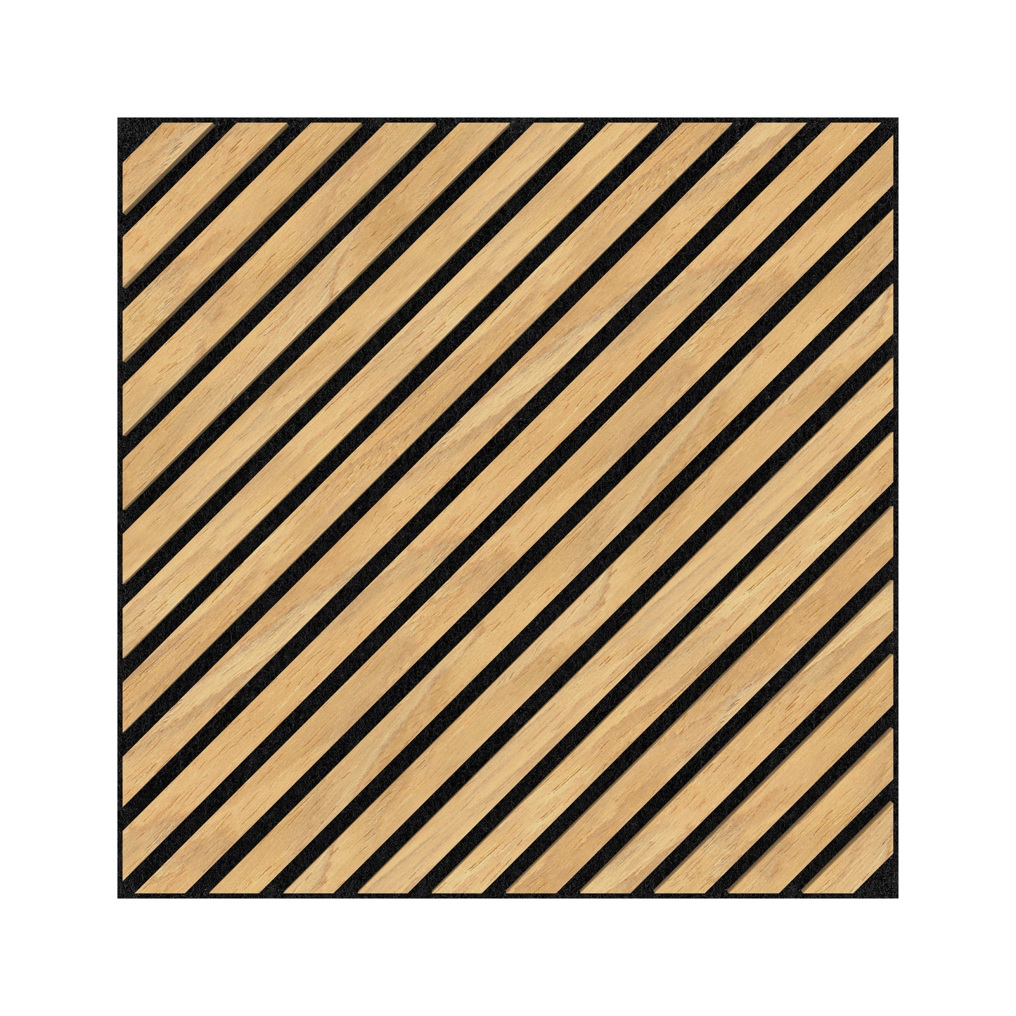 MDF Diagonal Acoustic Wall Panel - Natural Light Wood (600 X 600 X 21mm)