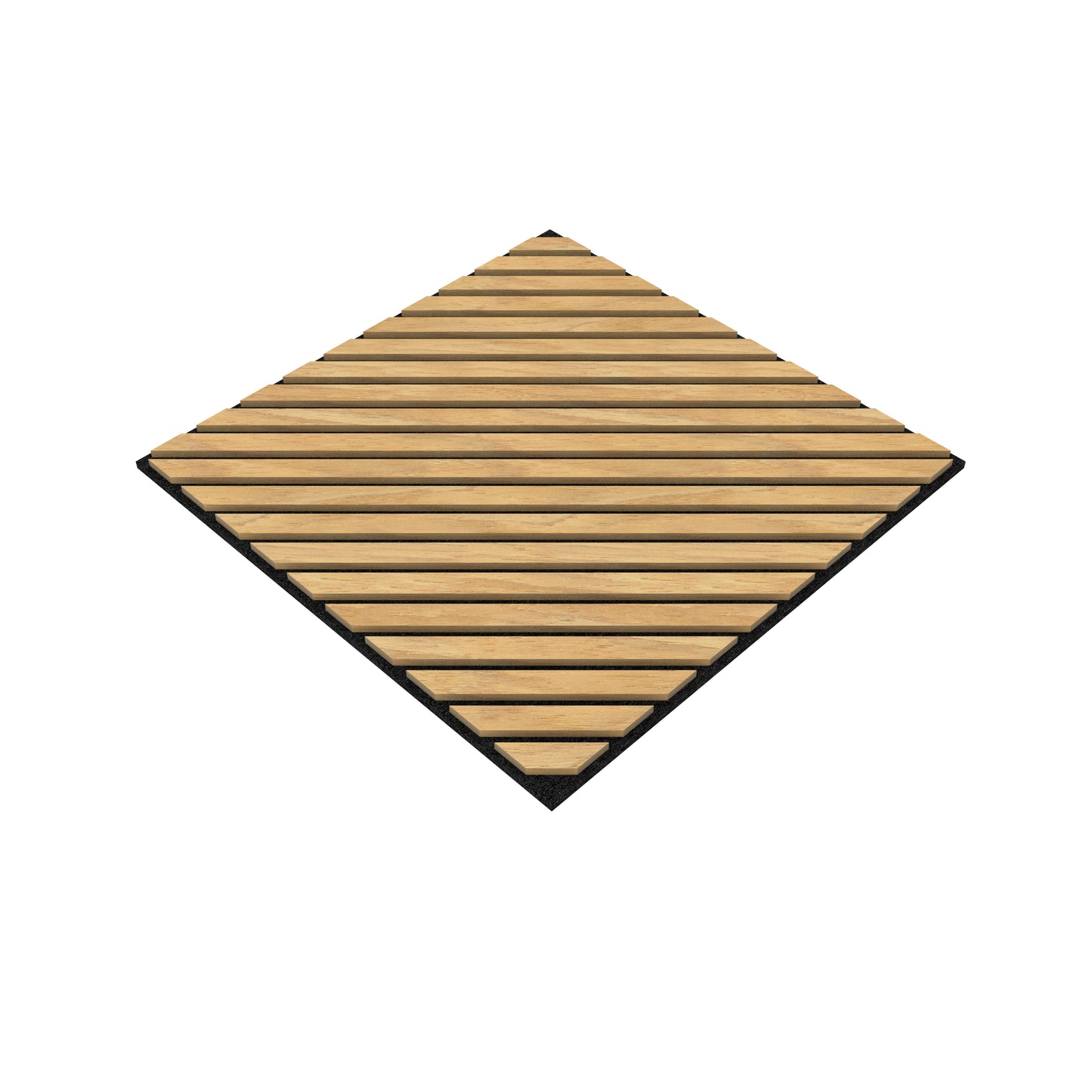 MDF Diagonal Acoustic Wall Panel - Natural Light Wood (600 X 600 X 21mm) - Set of 4 Panels / Panneaux