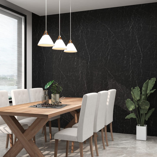 High-Gloss Black Marble-Effect SPC Panel (102.36" x 47.24" / 2600 x 1200 mm)