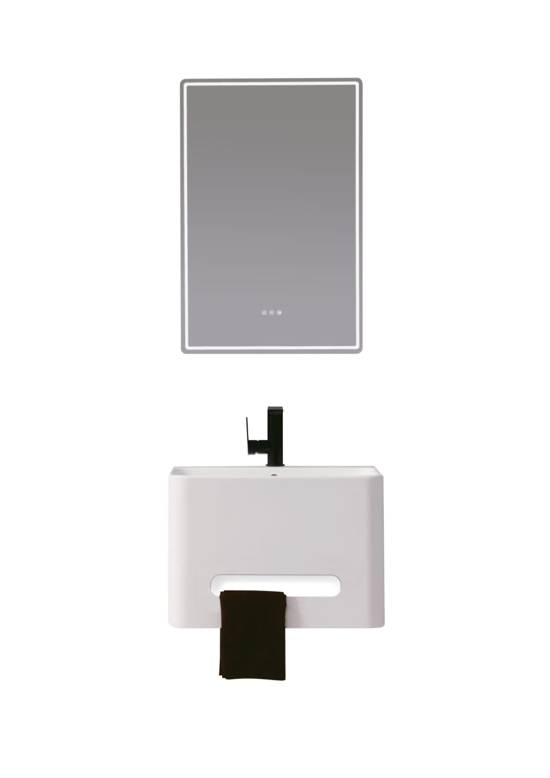 Vanité Moderne avec Étagère et Miroir LED (MD-2563060)