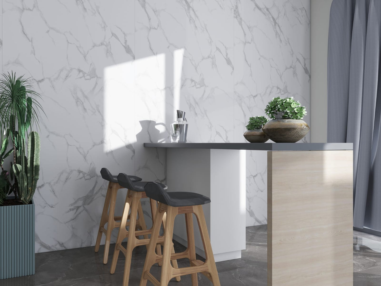 White High-Gloss PVC Panel (8 X 4 ft)