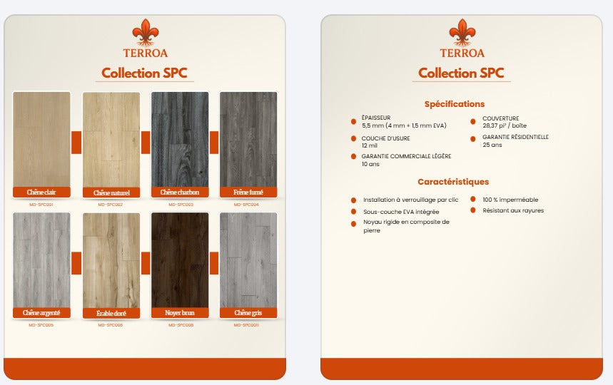 Revêtement de sol LVT - Mount Harbor (48" × 7 ¼") - 24 planches - 58 pi²