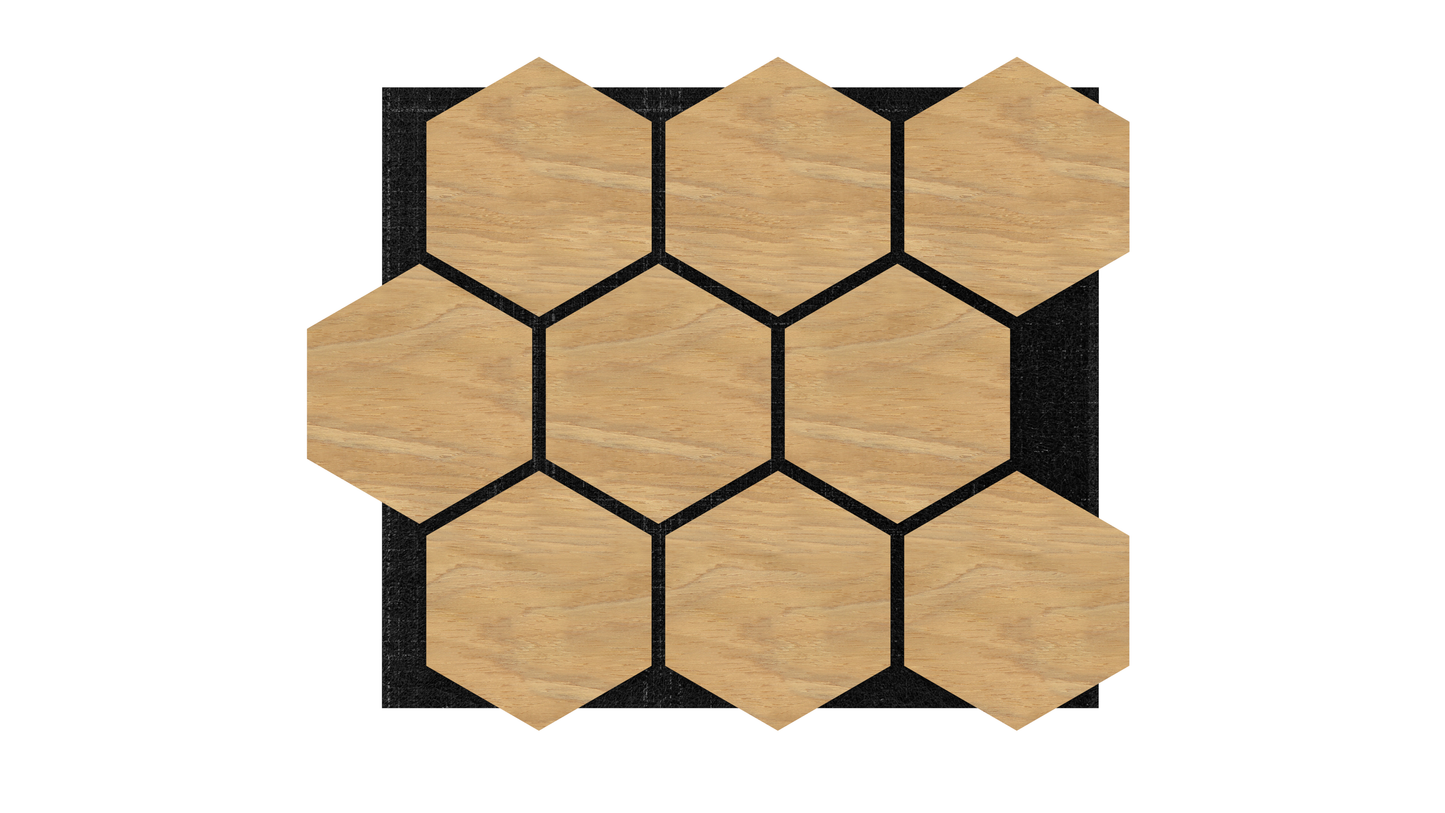 MDF Hexagonal Acoustic Wall Panel - Natural Light Wood (759 x 621 x 18 mm)