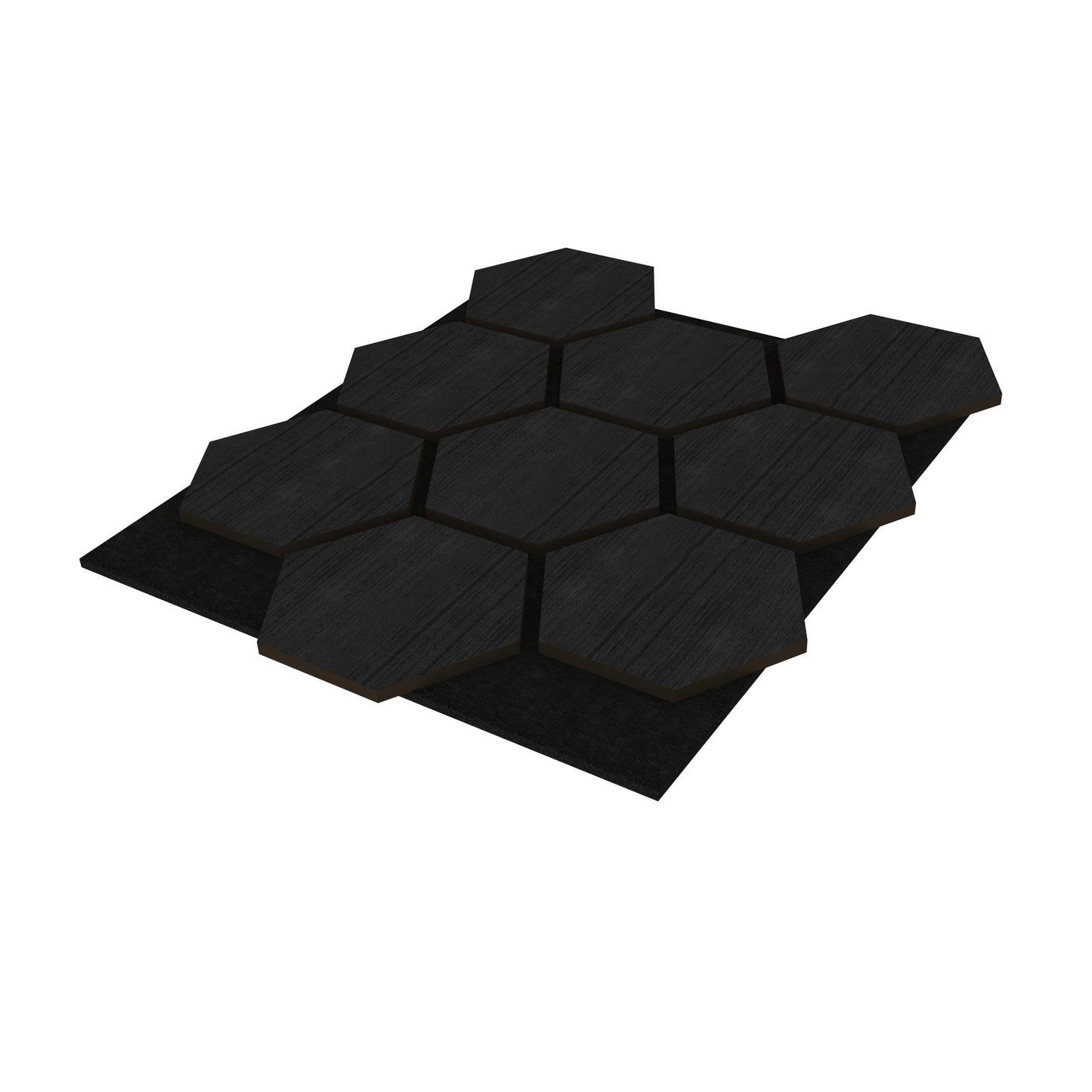 Panneau mural acoustique hexagonal en MDF - Gris foncé (759 x 621 x 18 mm) - Lot de 4 panneaux