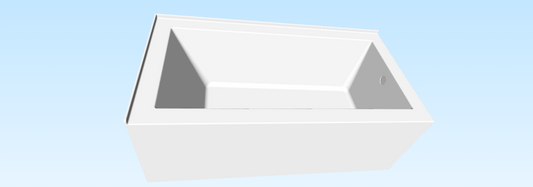 Acrylic Double-Skirt Bathtub with Left Drain (59 1/2"x32"x22")