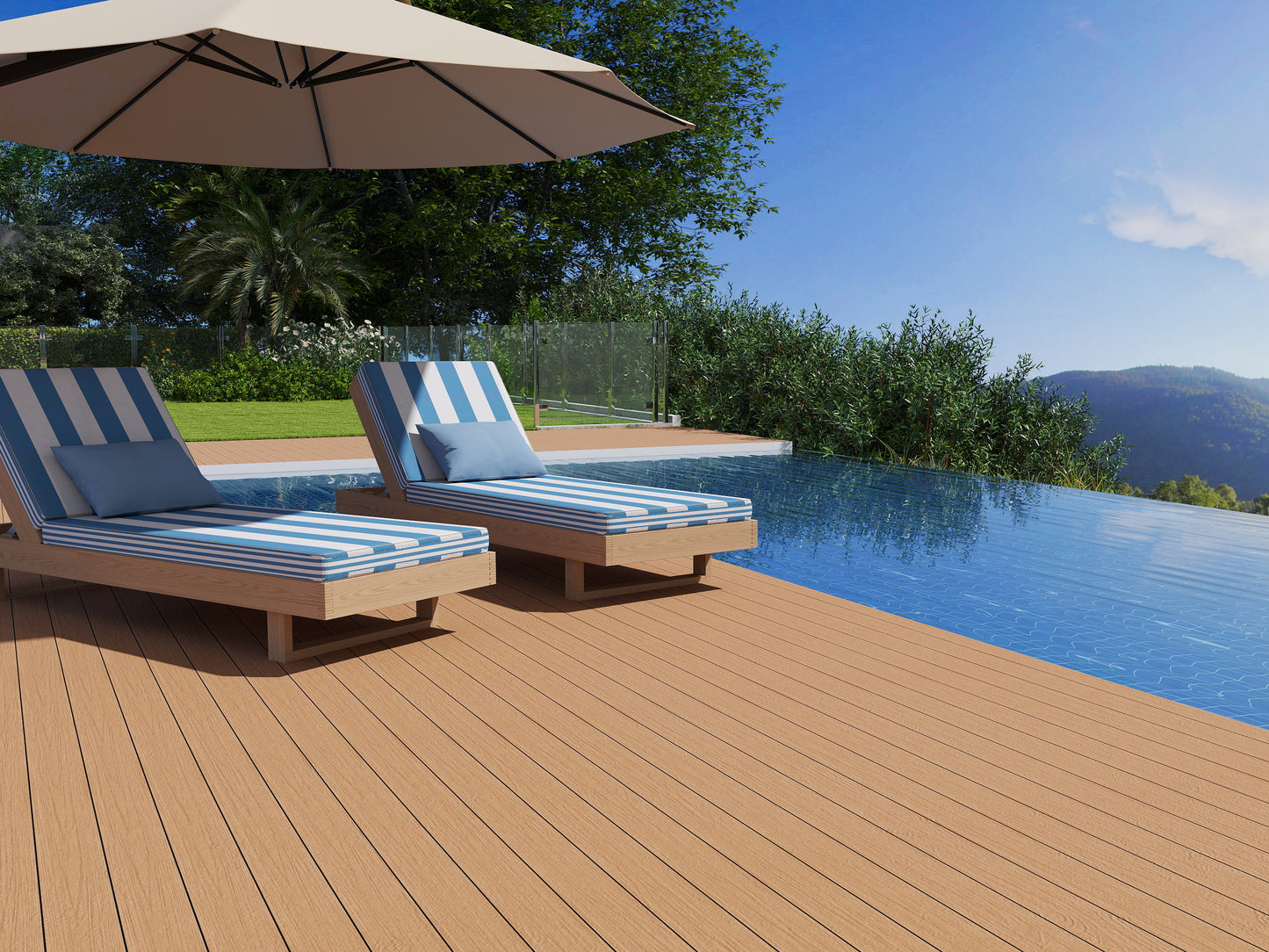 Two Tone WPC Decking - Teak and Ash Gray (10 ft)
