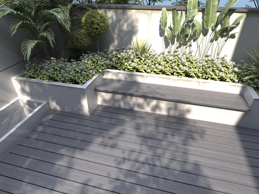 Two Tone WPC Decking - Teak and Ash Gray (10 ft)