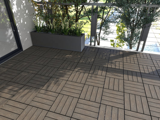 WPC Interlocking Decking Board - Ash Gray (300 x 300mm)