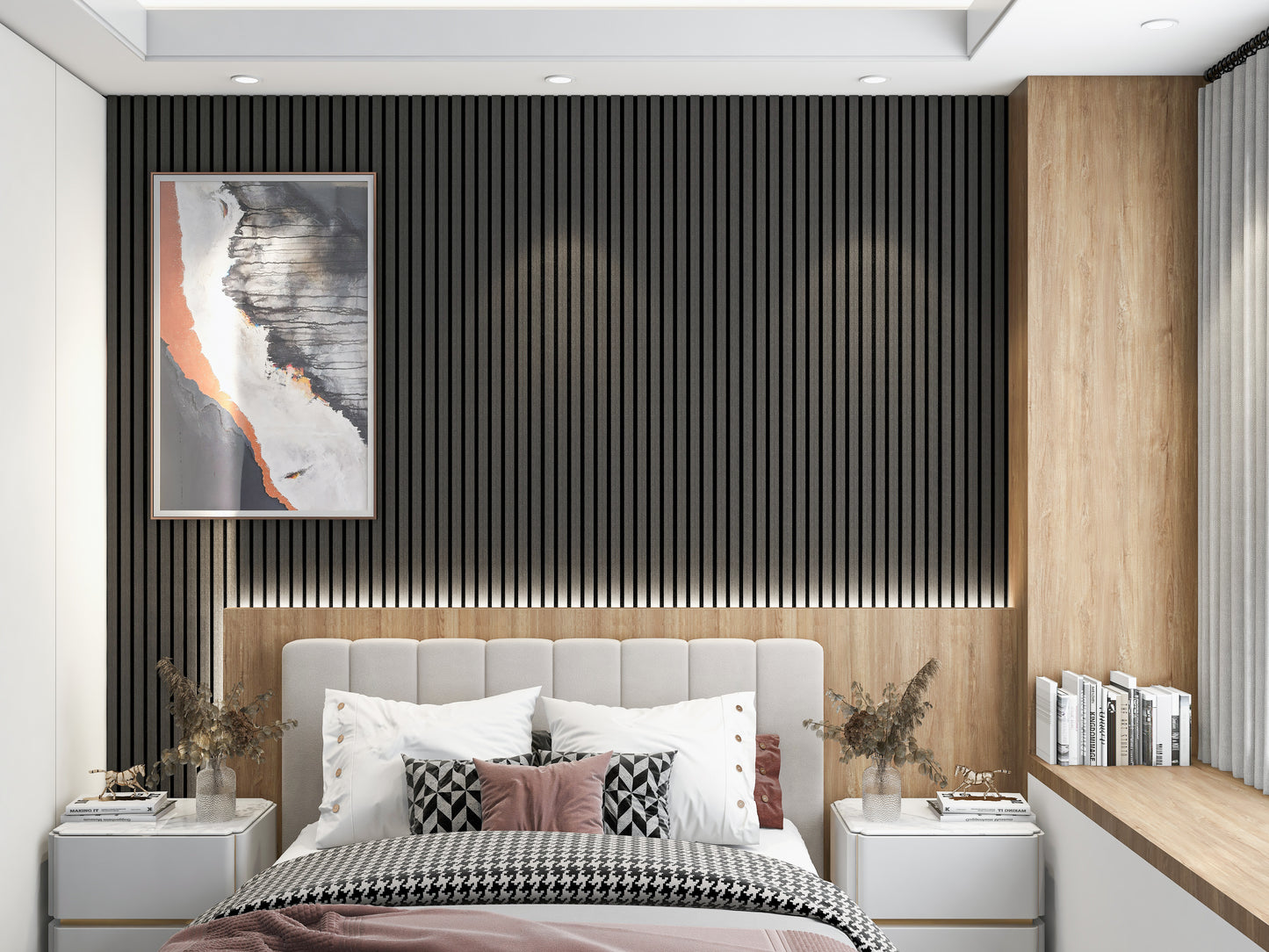 Acoustic Panel - Dim Gray Wood (8'x2')