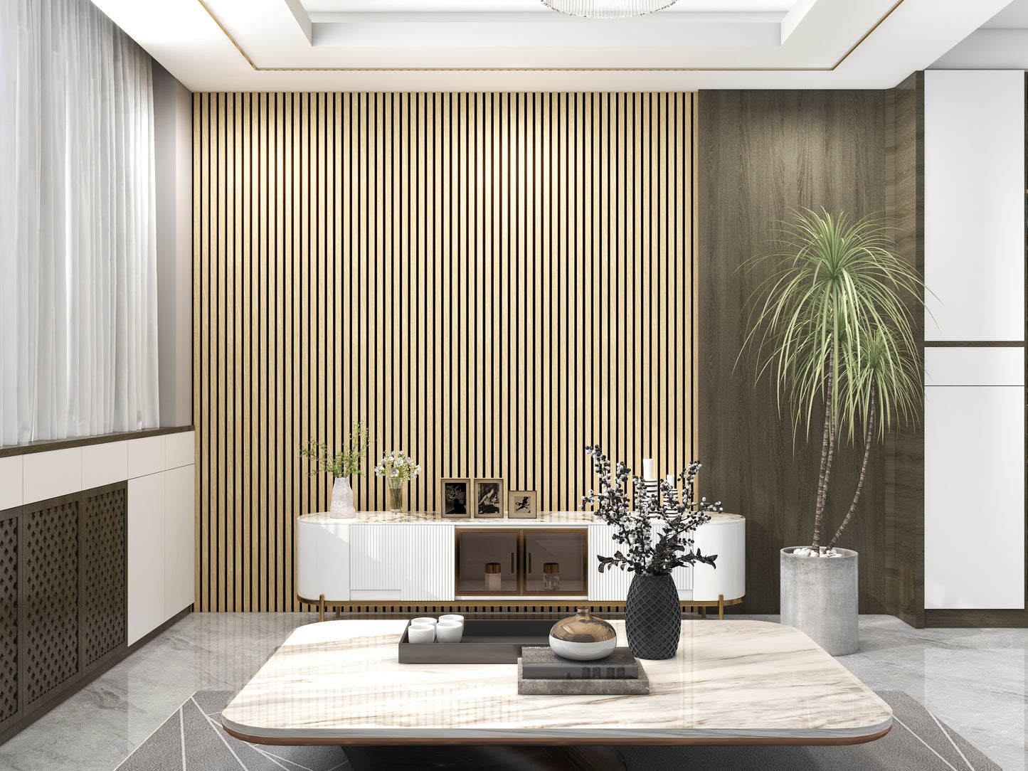 Acoustic Panel - Natural Light Wood (8'x2')