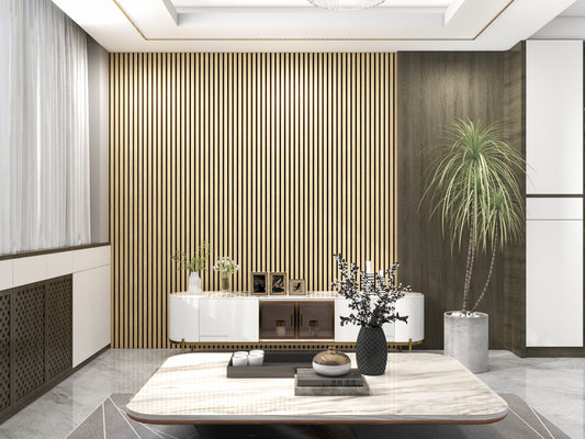 Acoustic Panel - Natural Light Wood (8'x2')