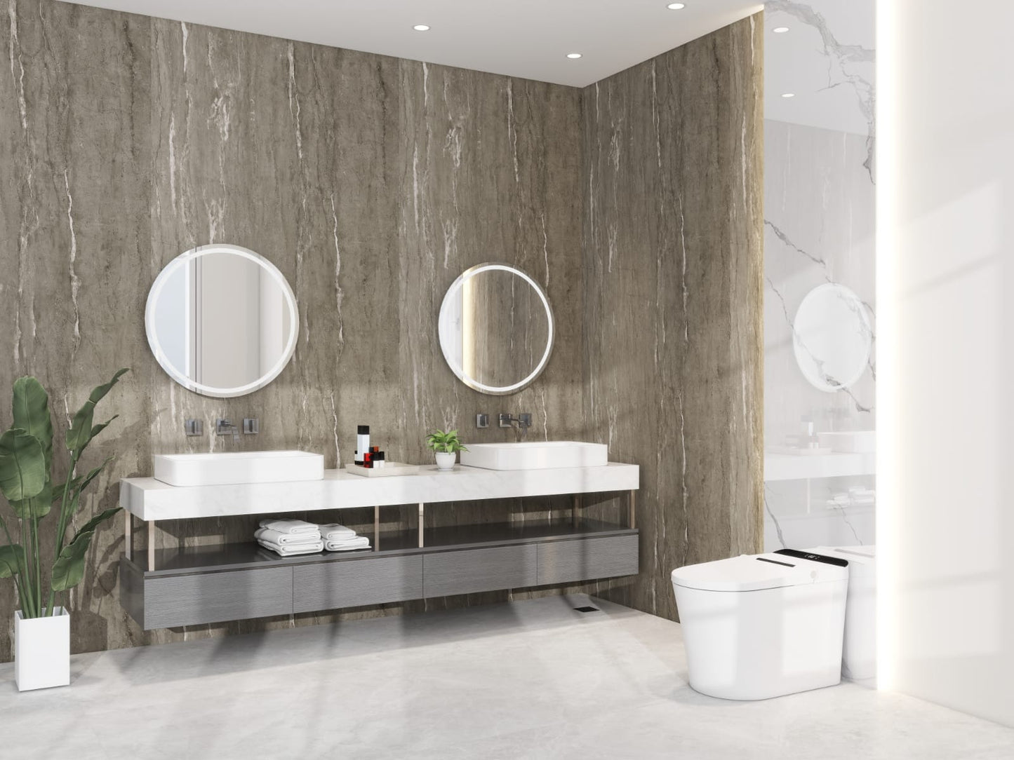 Panneau mural en PVC gris foncé effet pierre (8 x 4 pi)