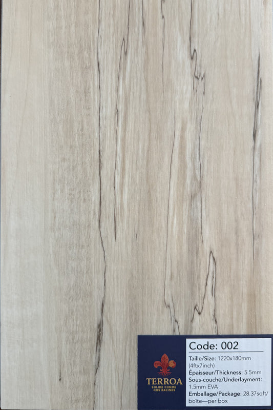 SPC Vinyl Plank Flooring - Dune 5.5mm (7"x48")- 28.37 sqft/pi2