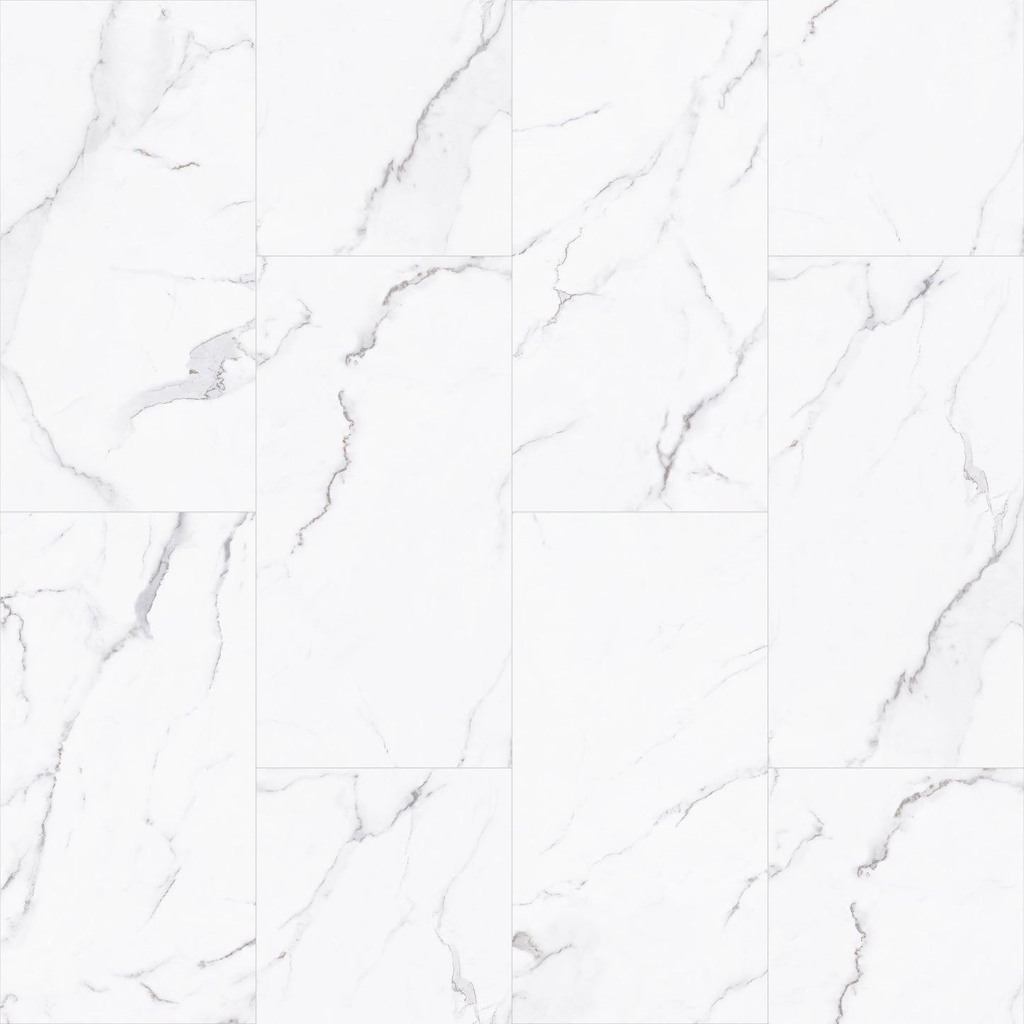 SPC Tile Flooring Carrera White 6.5mm (12" x 24") 19.38 sqft