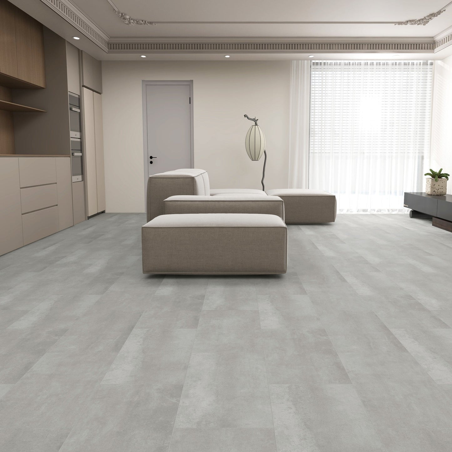 SPC Tile Flooring Nimbus Gray 6.5mm (12" x 24") 19.38 sqft