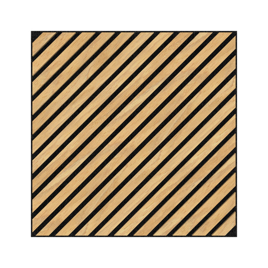 MDF Diagonal Acoustic Wall Panel - Natural Light Wood (600 X 600 X 21mm) - Set of 4 Panels / Panneaux