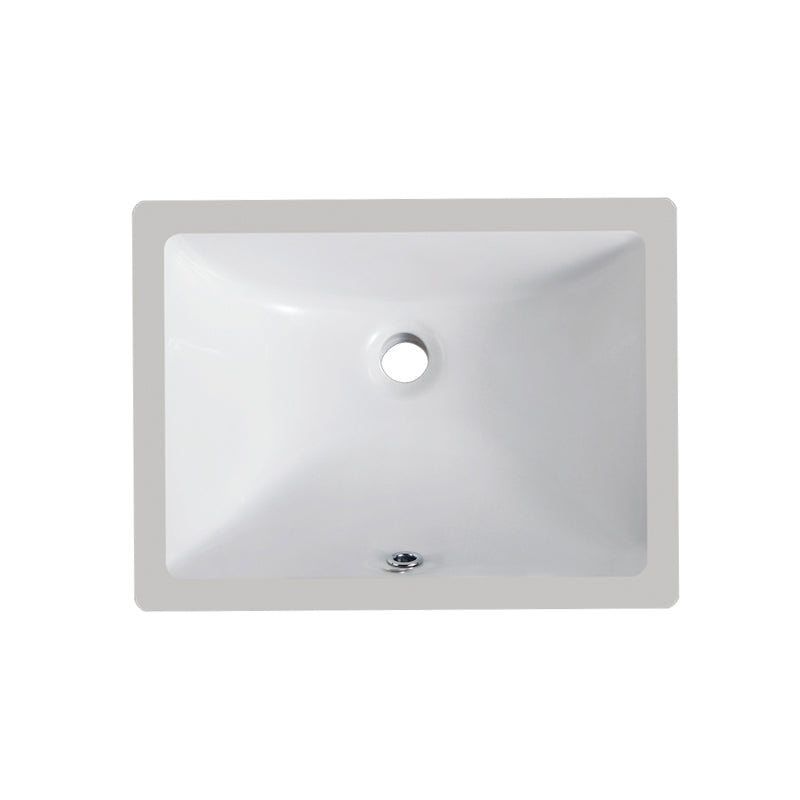 Compact Rectangular Undermount Basin – Glossy White (17.9" x 12.8" x 7.1")