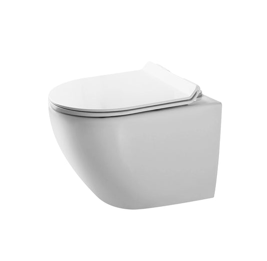 Modern Oval Wall-Hung Toilet - Glossy White